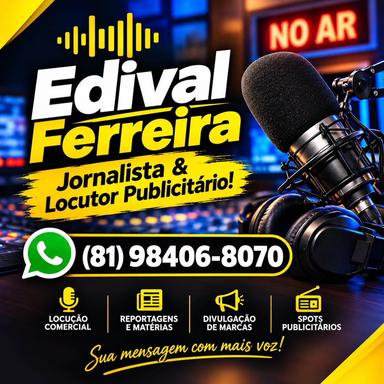 Arte de divulgação de locução comercial